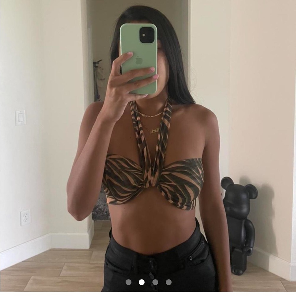 Tulum printed bra tie top